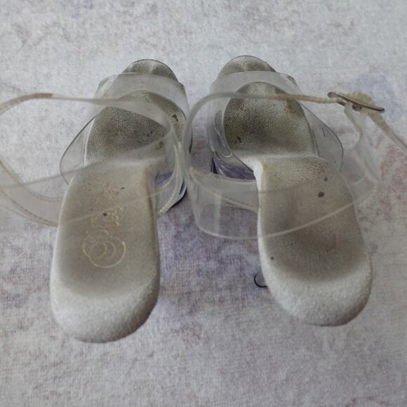 Clear 7-Inch Half-Moon Platform Heels - Picture 9 of 11